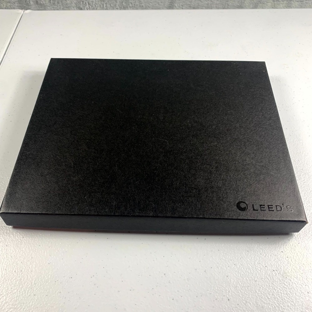LEED's Black Leather Professional Padfolio Notebook Intel Logo with Pen & Box‎